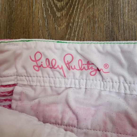 Lily Pulitzer Capri Pink Yacht Sea Walsh Shorts size 14 Short Resort Cotton - Picture 6 of 8